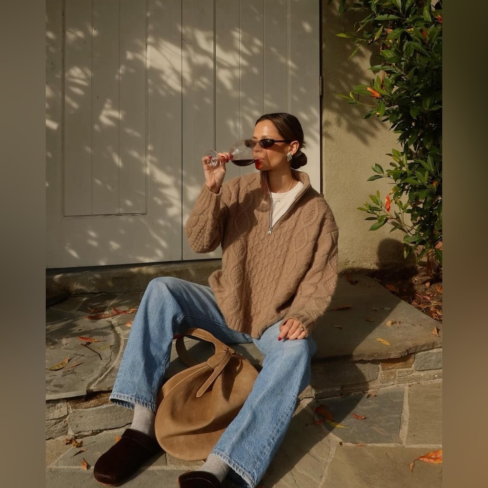 JENNI KAYNE - boxy cable half zip